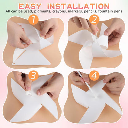 DIY Windrad Bastelset für Kinder – 24 Teile zum Malen & Spielen
