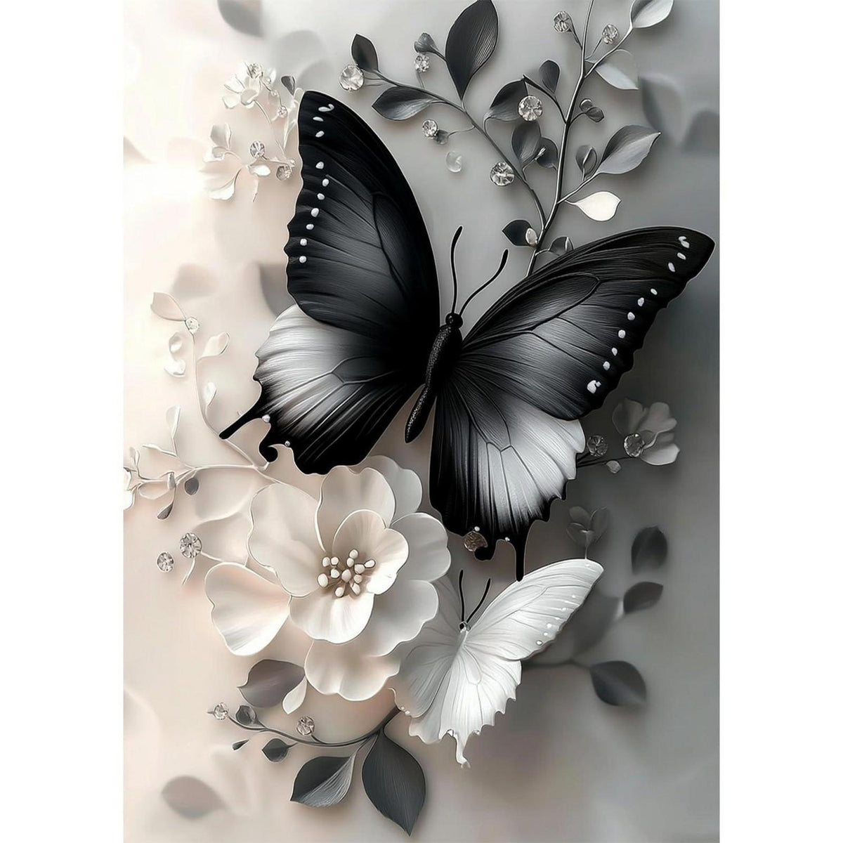 Diamant Painting Schmetterlinge & Blumen 5D DIY Set