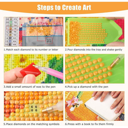 Diamant Painting Schmetterlinge & Blumen 5D DIY Set