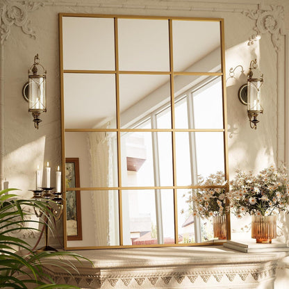Koonmi Wandspiegel Gitter Gold 100x75 cm