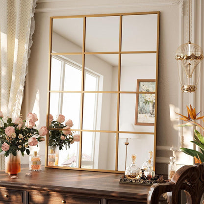 Koonmi Wandspiegel Gitter Gold 100x75 cm