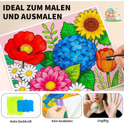 Acrylmarker Set 48 Farben – Dual Tip für Stoff, Holz & mehr