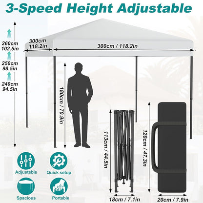 3x3 Pavillon Wasserdicht – Pop-Up Partyzelt für Garten & Outdoor
