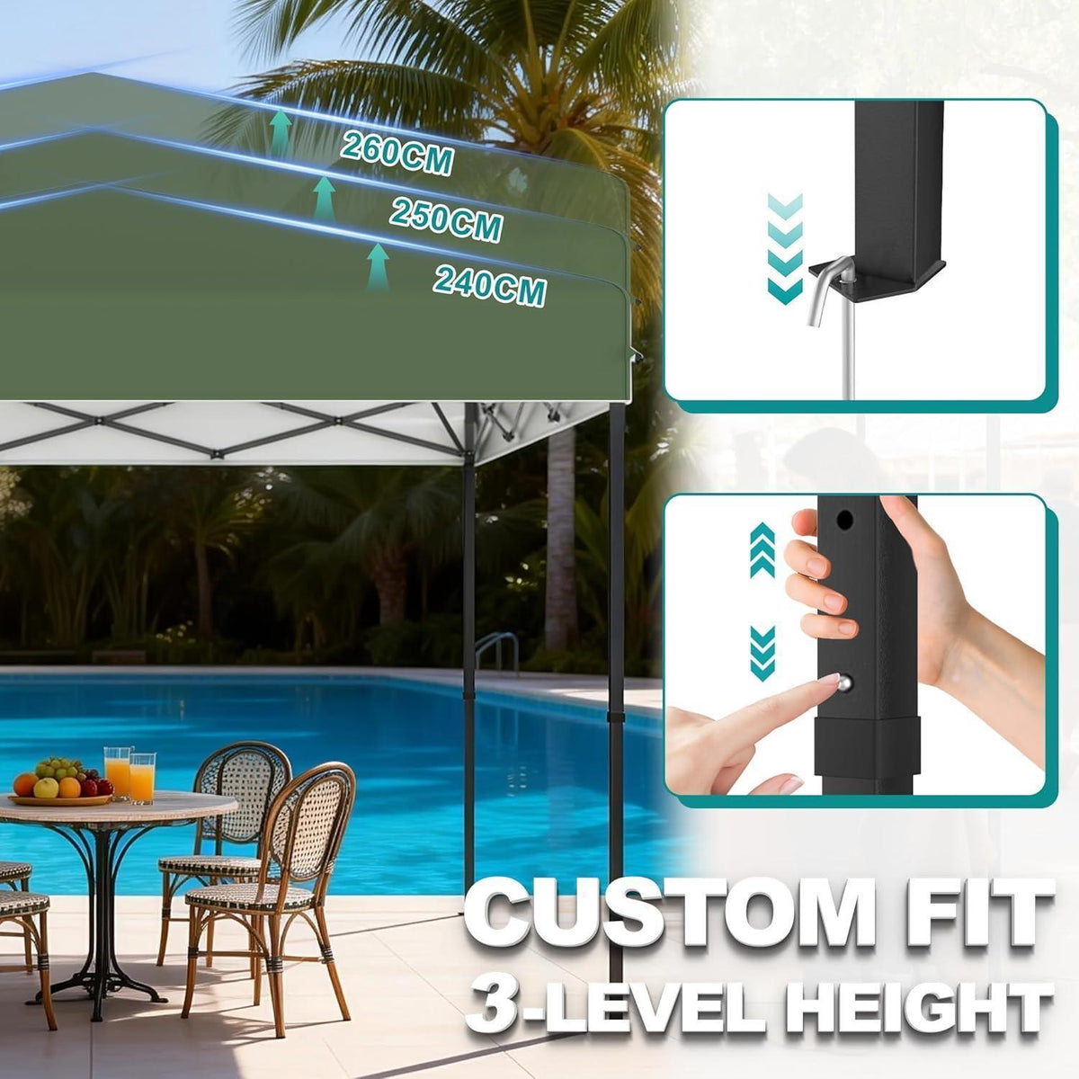 3x3 Pavillon Wasserdicht – Pop-Up Partyzelt für Garten & Outdoor