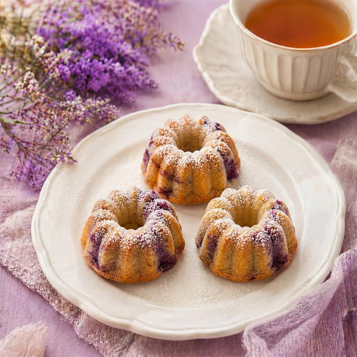 Mini Gugelhupfform Silikon 3er Set | 60 Mulden für Kuchen & Desserts