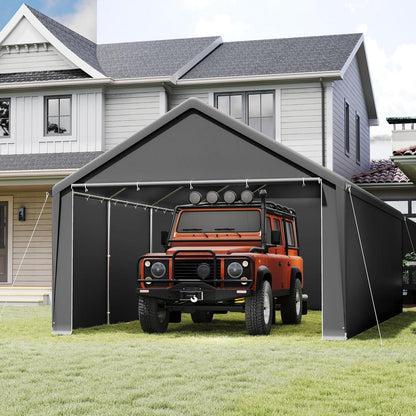 Carport Lagerzelt 4x8m Grau – Robustes Stahlgestell & Plane