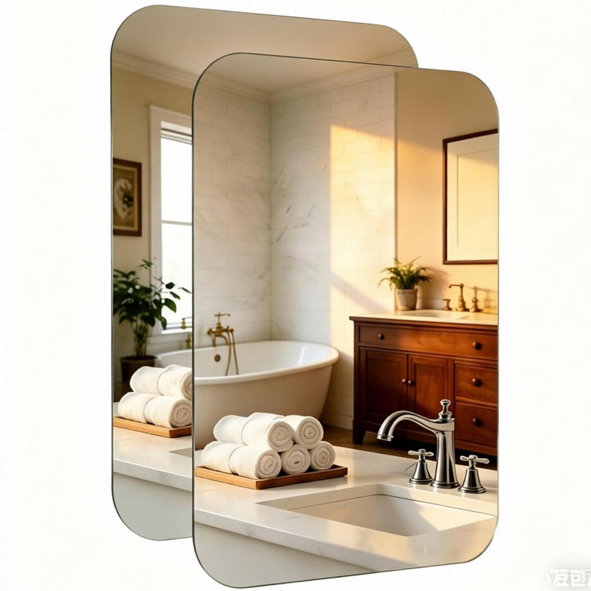 Rechteckiger Wandspiegel 120x60 cm – Rahmenlos für Bad, Schlaf- & Wohnzimmer