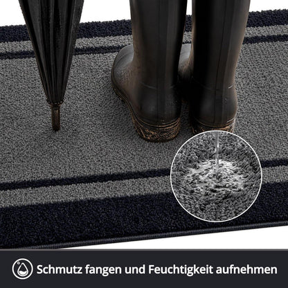 Fußmatte Innen rutschfest 60x90 cm – Schwarzgrau