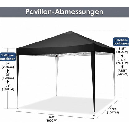 Faltpavillon 3x3 Wasserdicht – Stabil & Winterfest für Garten & Events
