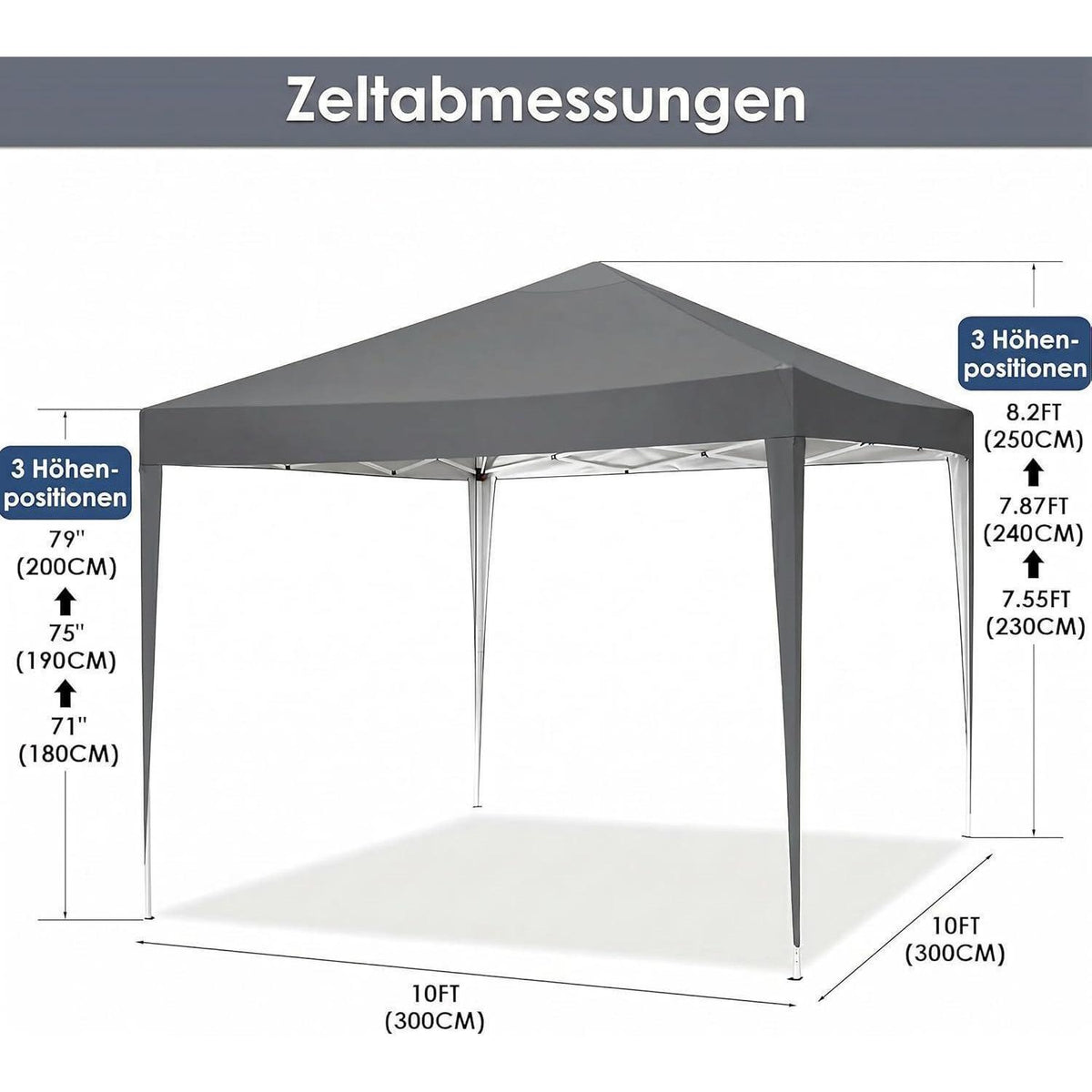 Faltpavillon 3x3 Wasserdicht – Stabil & Winterfest für Garten & Events