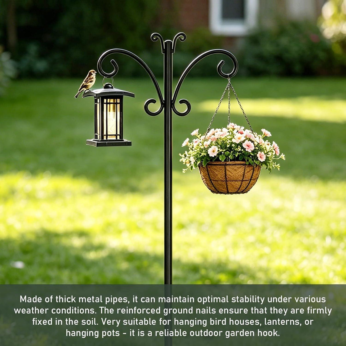 Schäferhaken 233cm – Robuster Metall Gartenstecker für Deko & Futter