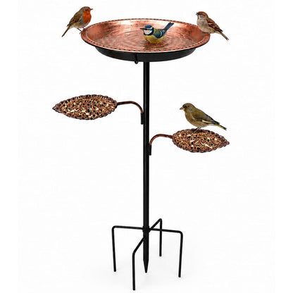 Vogeltränke mit Futterschalen – 89 cm Garten Vogelbad