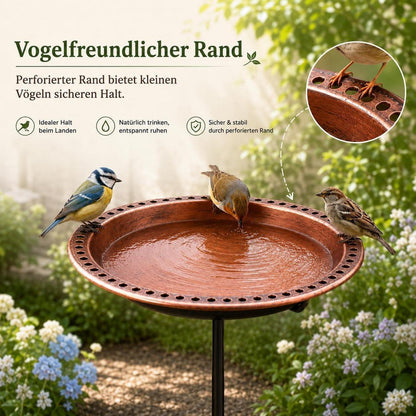 Vogeltränke mit Futterschalen – 89 cm Garten Vogelbad