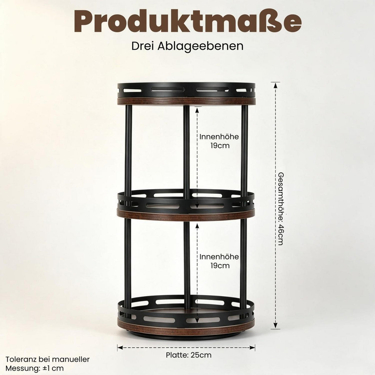 Drehbarer Gewürzregal Organizer 3-stufig für Küche & Bad