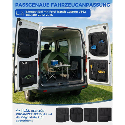 4er Set Kofferraumtaschen Ford Transit Custom 2012-2025
