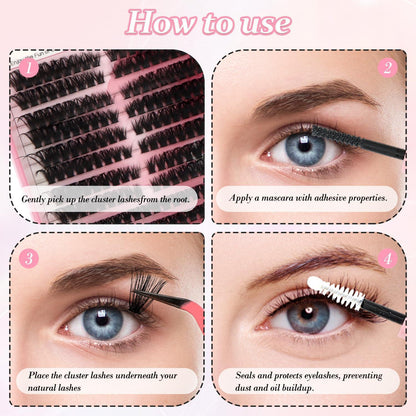 Wimpern Cluster Set 608 Stück – DIY Wimpernverlängerung 10-16mm
