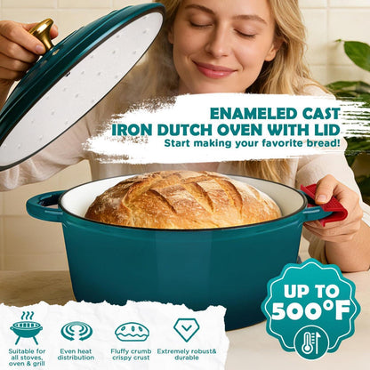 Gusseisen Brotbacktopf 26cm mit Zubehör & Deckel