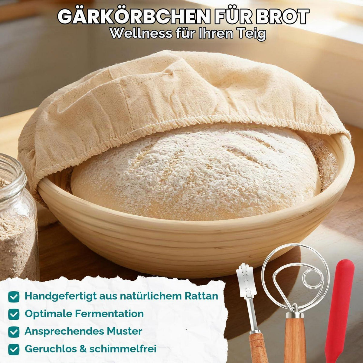 Gusseisen Brotbacktopf 26cm mit Zubehör & Deckel
