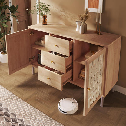 Sideboard Eiche mit 2 Türen & 3 Schubladen – Flexibel & Stabil