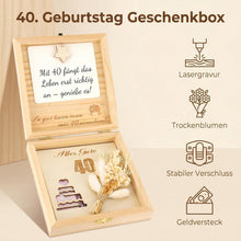 Geldgeschenk 40. Geburtstag Frau mit Trockenblumen & Karte