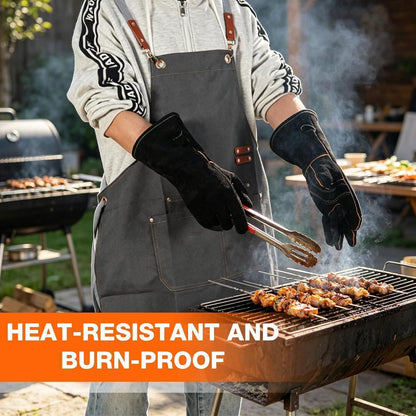 Hitzebeständige Grillhandschuhe & Schürze mit Taschen
