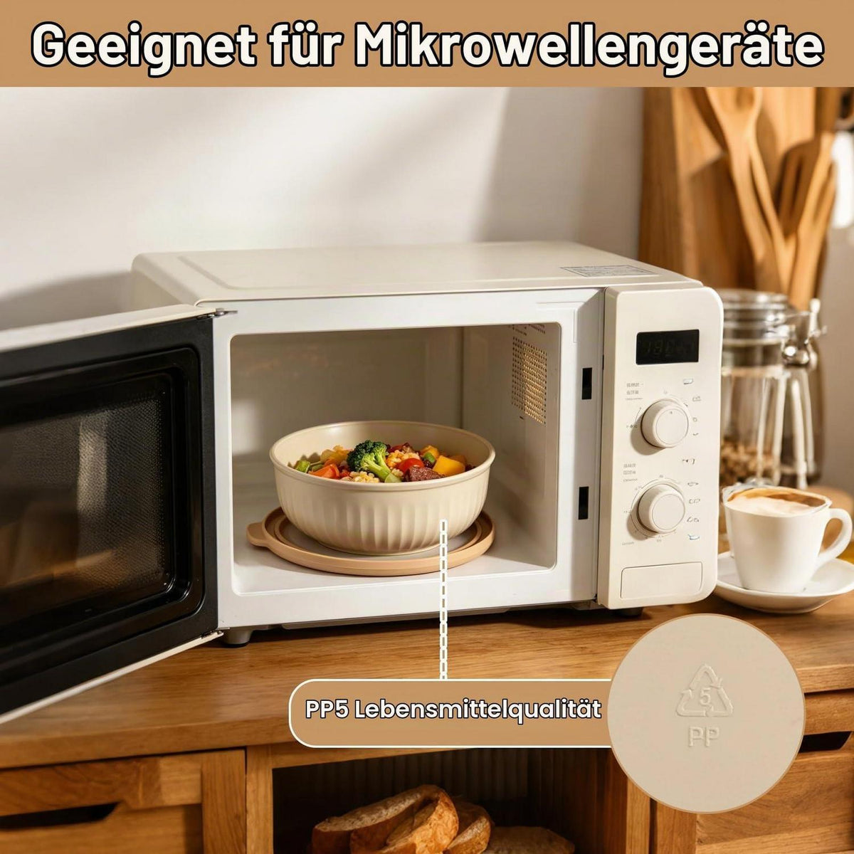 Salatschüssel Set mit Deckel, 4er BPA-frei, stapelbar