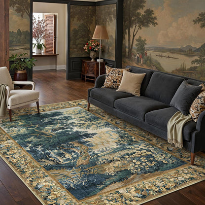Vintage Teppich 160x230cm – Bunt & Waschbar für Wohnzimmer