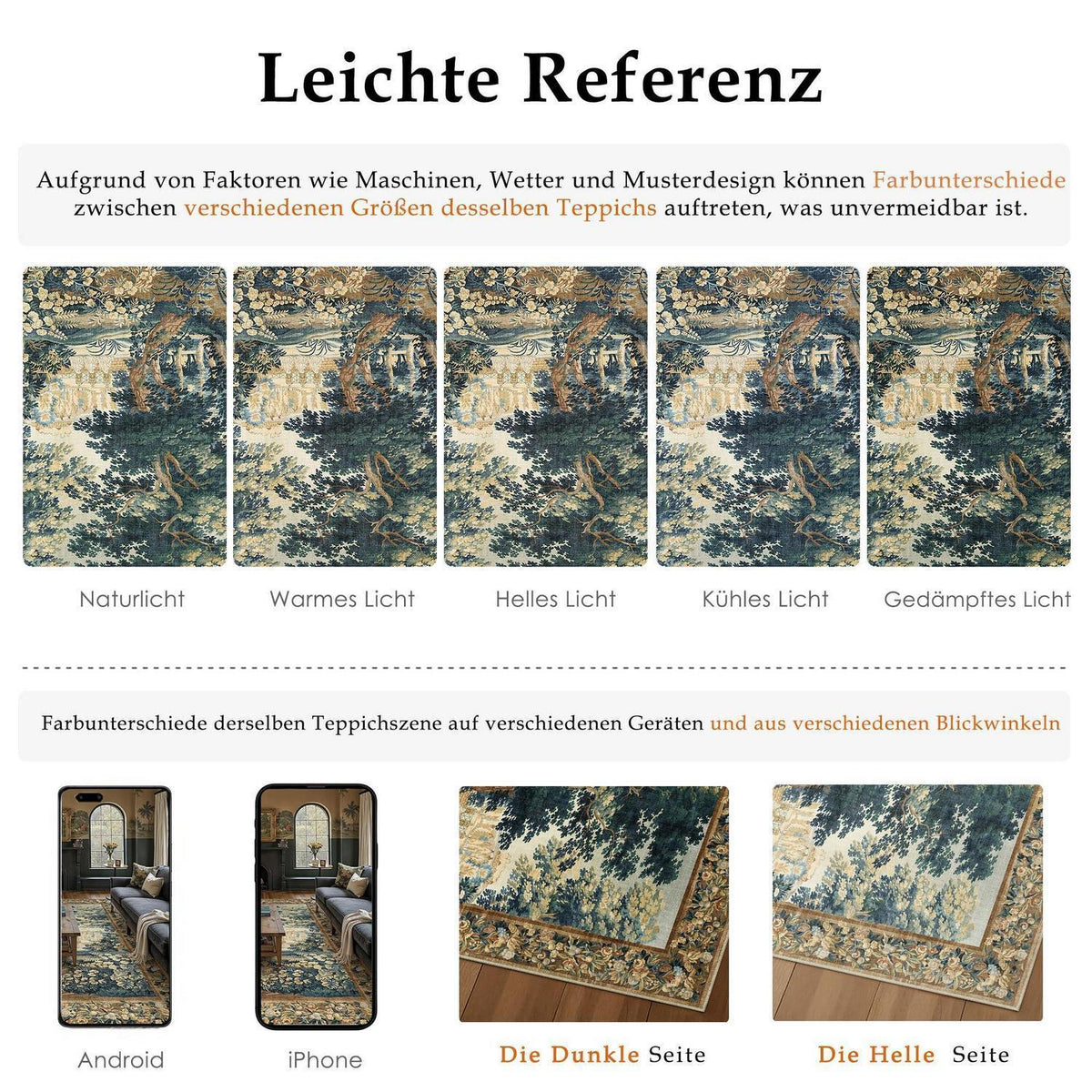 Vintage Teppich 160x230cm – Bunt & Waschbar für Wohnzimmer
