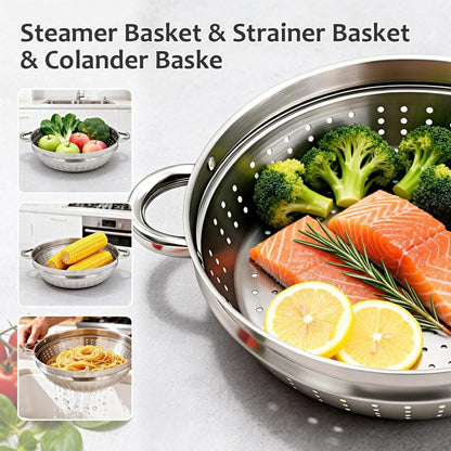 7L Keramik-Dampfkochtopf Lila mit Dampfkorb