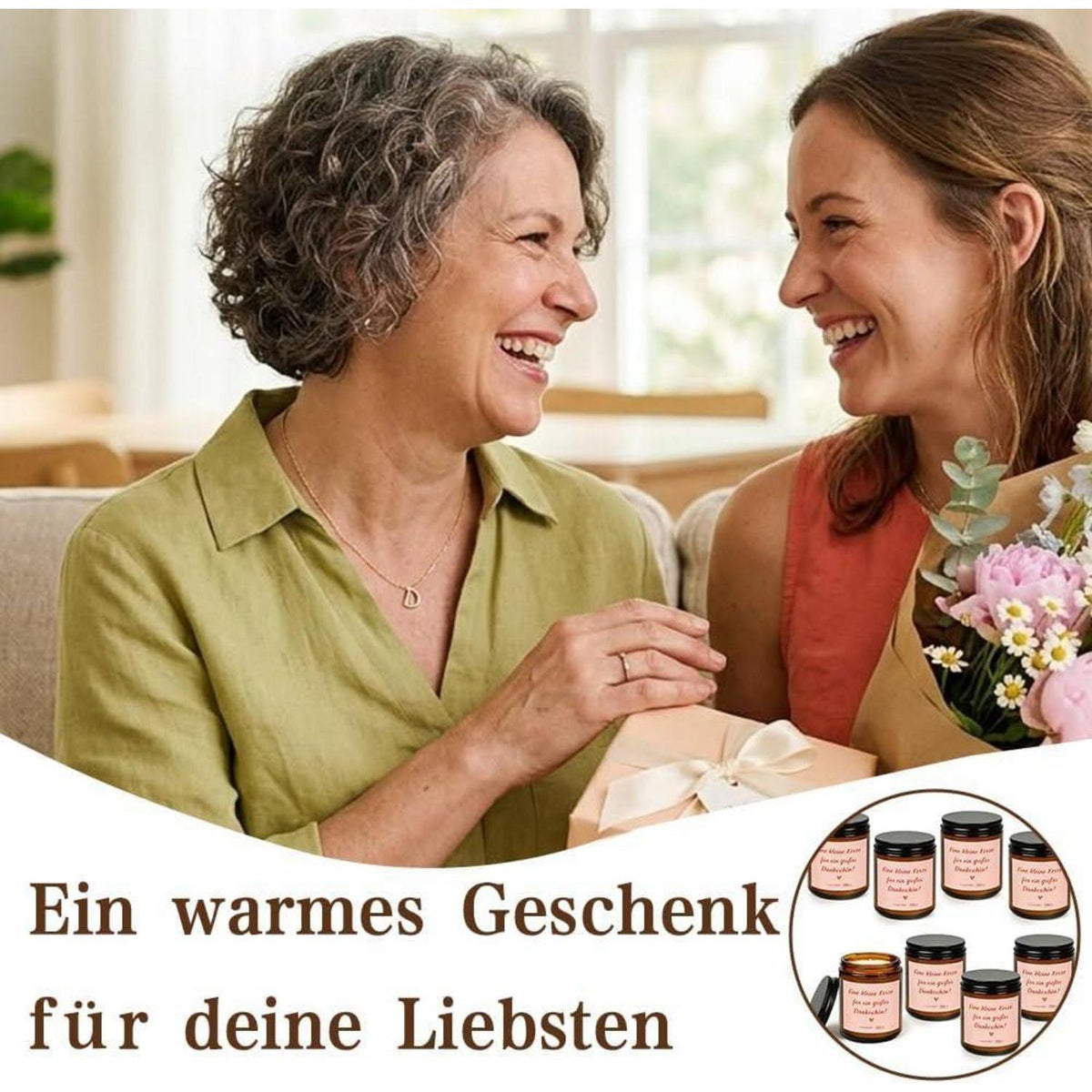 8er Duftkerzen-Set Lavendel - Danke Geschenk für Frauen