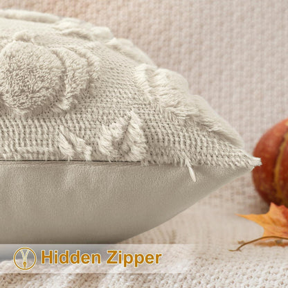 Herbstlicher Kürbis Ahornblatt Kissenbezug 40x60 cm Beige