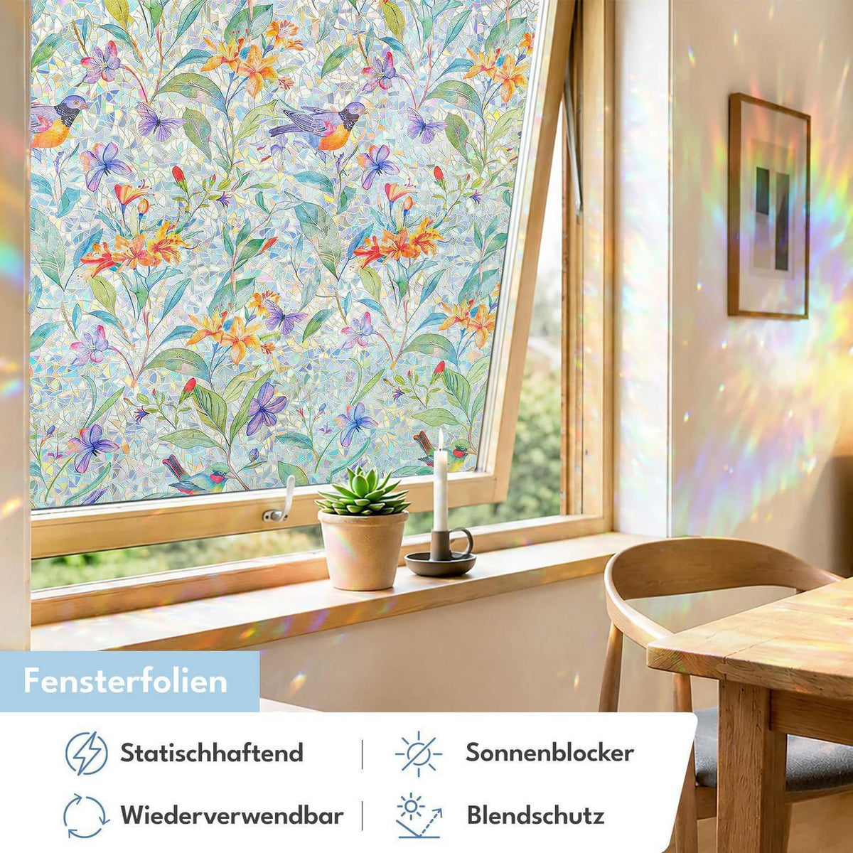 Blickdichte Fensterfolie selbstklebend 44x200cm
