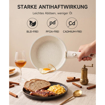 19-teiliges Topfset mit abnehmbaren Griffen – Platzsparend & Antihaft