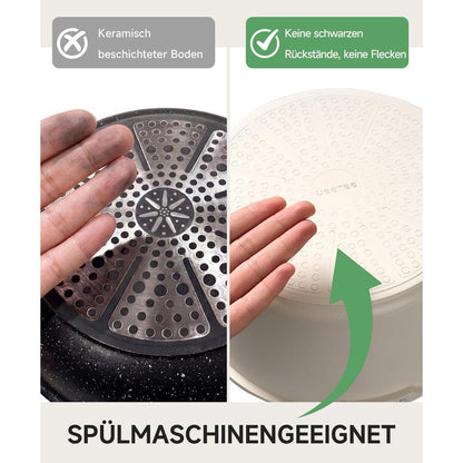 19-teiliges Topfset mit abnehmbaren Griffen – Platzsparend & Antihaft