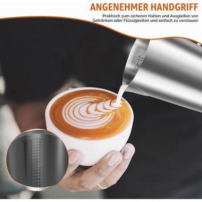 Edelstahl Messbecher mit Feinskala & Tropfschutz (2000ml)