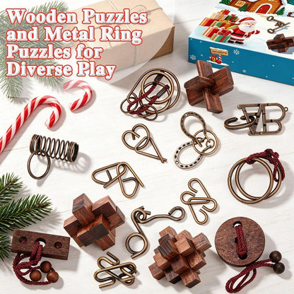 Adventskalender Knobelspiele Holz & Metall für Erwachsene & Kinder