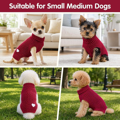 Gestrickter Hundepullover Rot M - Warm & Weich