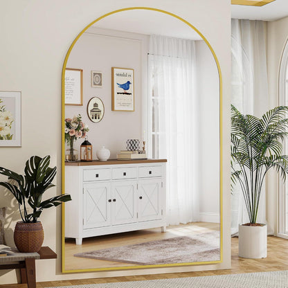 Großer Bogen-Standspiegel 192x115 cm – Gold, Stehend/Hängend