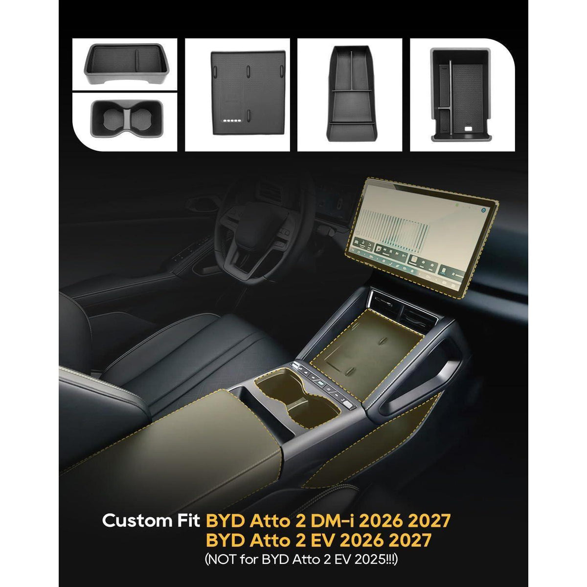 Mittelkonsolen Organizer Set für BYD Atto 2 EV DM-i 2026