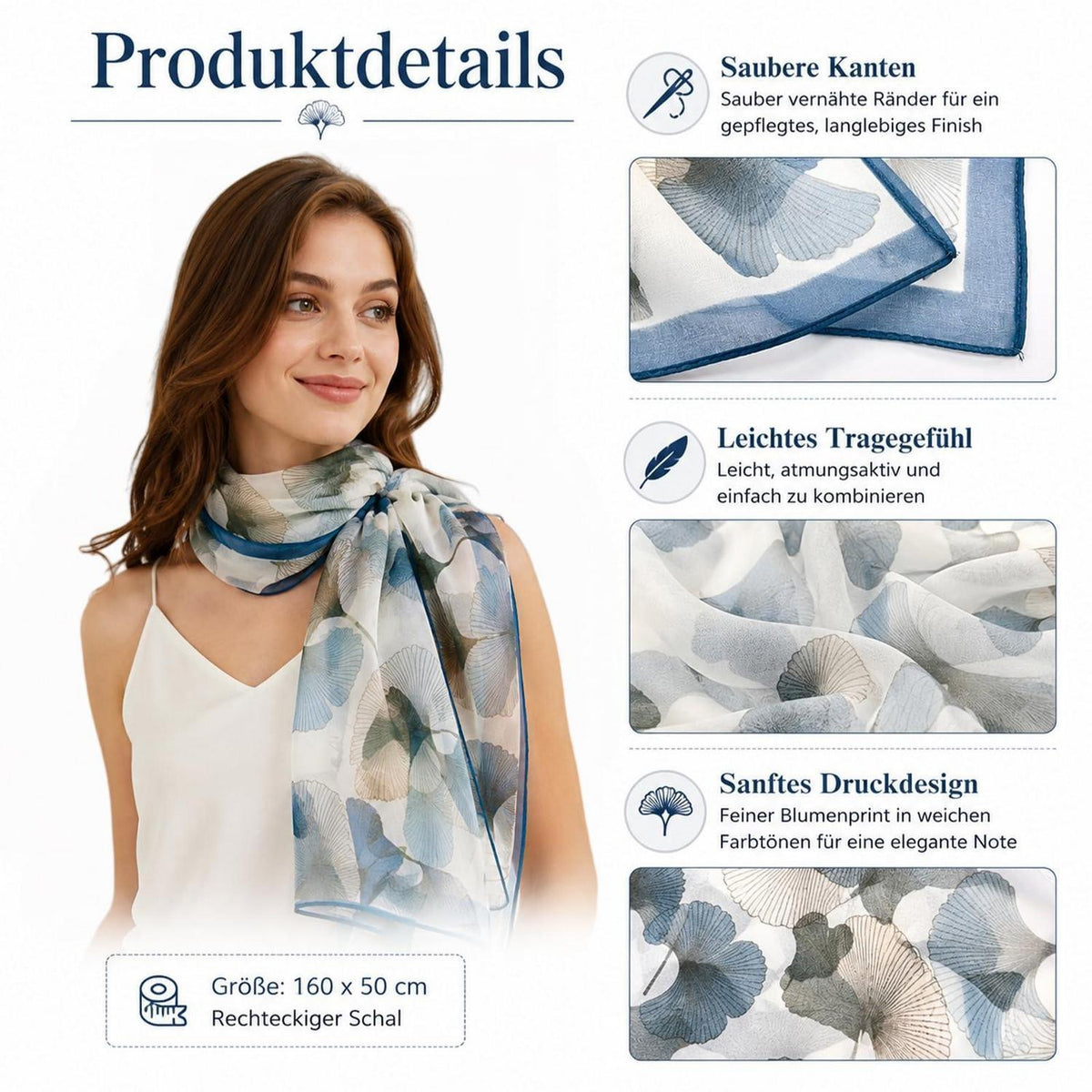Chiffon Schal Damen leicht & elegant bunt