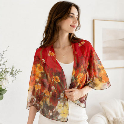 Chiffon Schal Damen Bunt Elegant 160x50cm