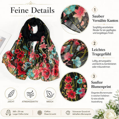 Chiffon Schal Damen Bunt Elegant Leicht für Abendkleid