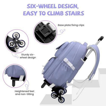 Schulrucksack mit Rollen für Mädchen – Blau, 27L