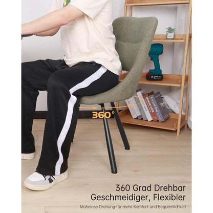 Drehbare Esszimmerstühle Set 4 –, Braun-Grau