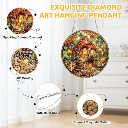 Diamant Painting Anhänger Fuchs & Eule - Fensterdeko DIY Set