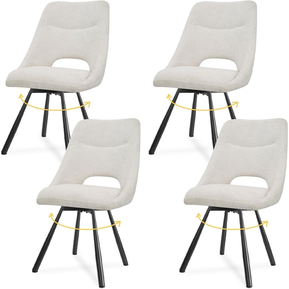 Drehbare Esszimmerstühle Set 4 – Beige, & Ergonomisch