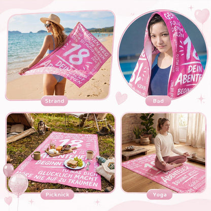 Strandtuch 18. Geburtstag Geschenk für Jungen & Mädchen