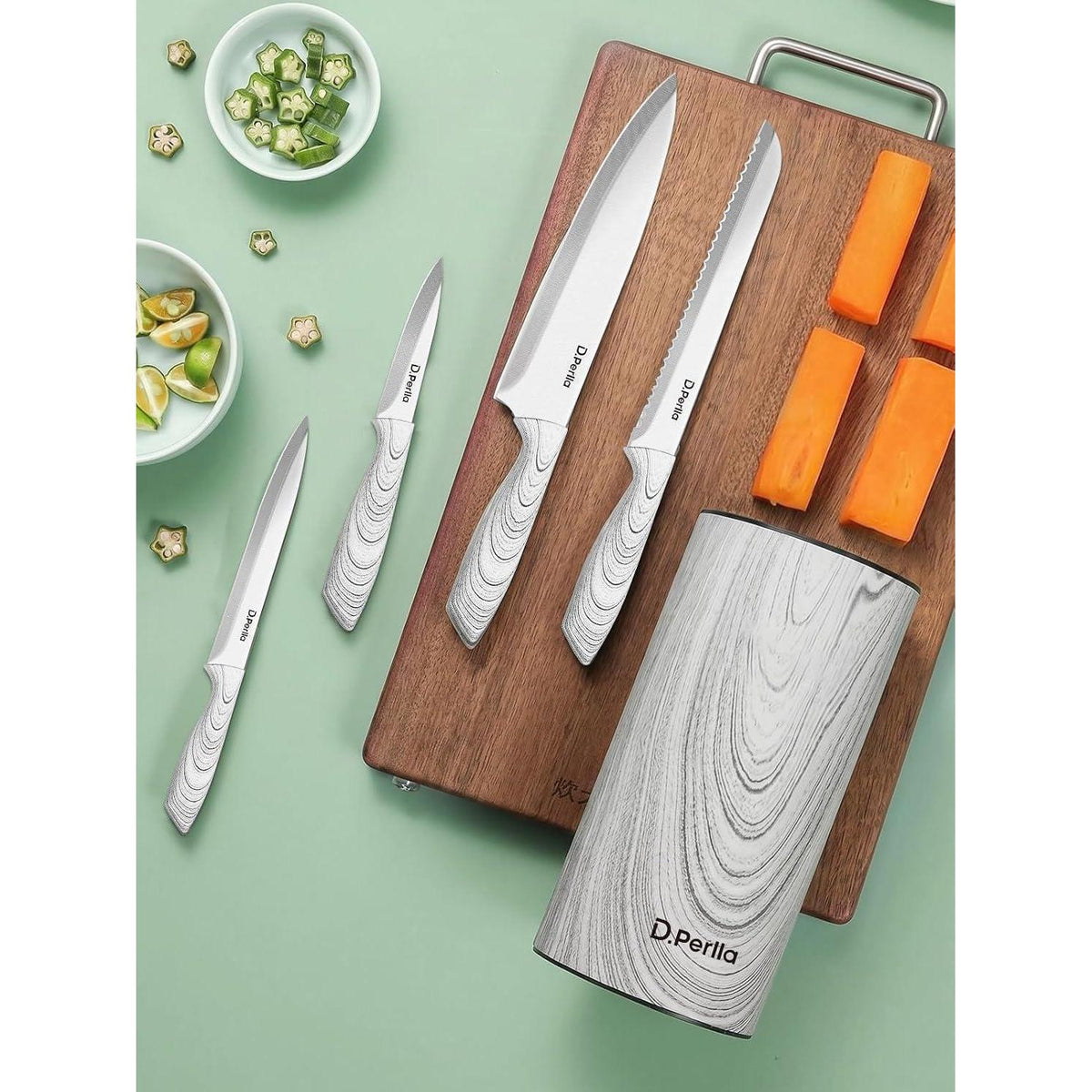 6-tlg. Messerblock Set Edelstahl – Scharf & Modern