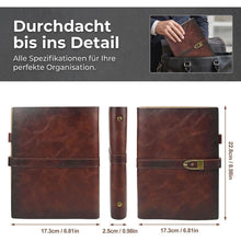 A5 Leder Notizbuch mit Stift – Nachfüllbar & Vintage
