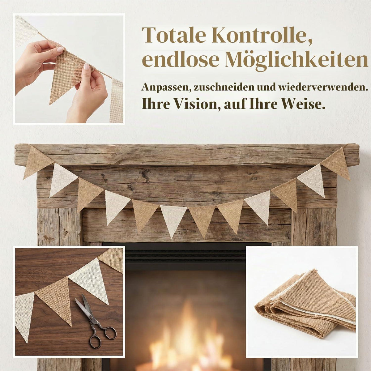 16m Wimpelkette Outdoor – Boho Girlande für Party & Garten